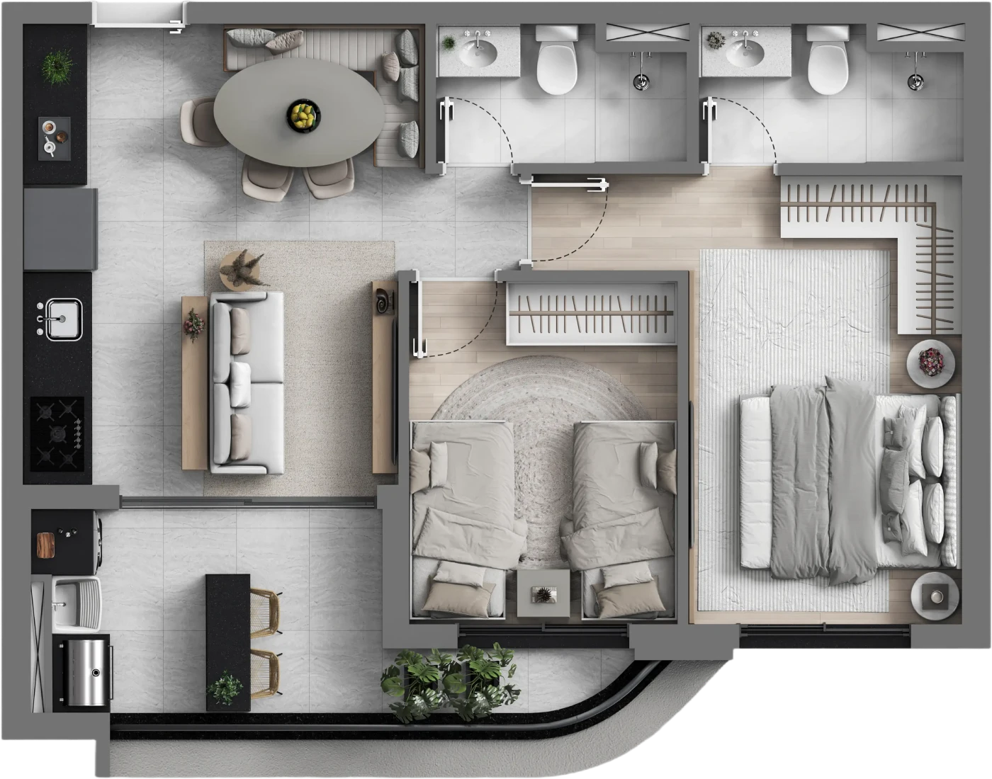 Art Design Residence | 18 do forte - Planta 58m2
